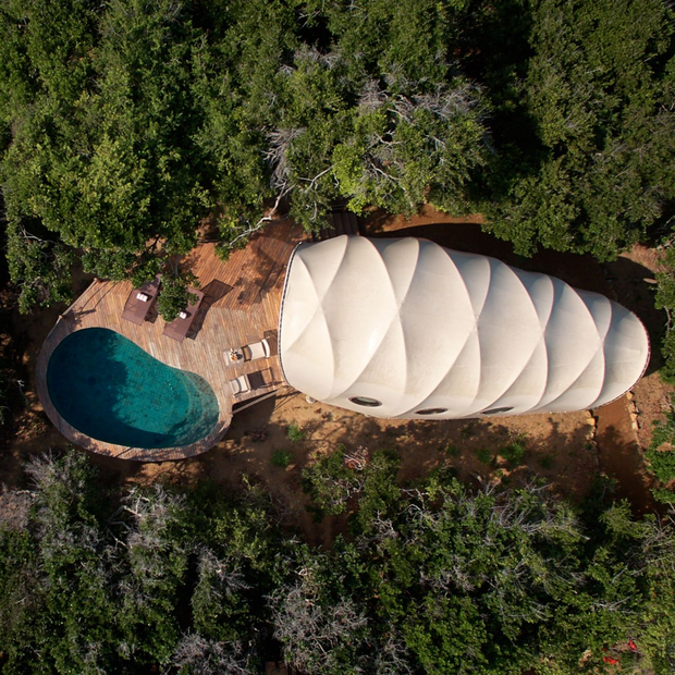 Zelt von oben, Wild Coast Tented Lodge, Yala Nationalpark, Sri Lanka Rundreise