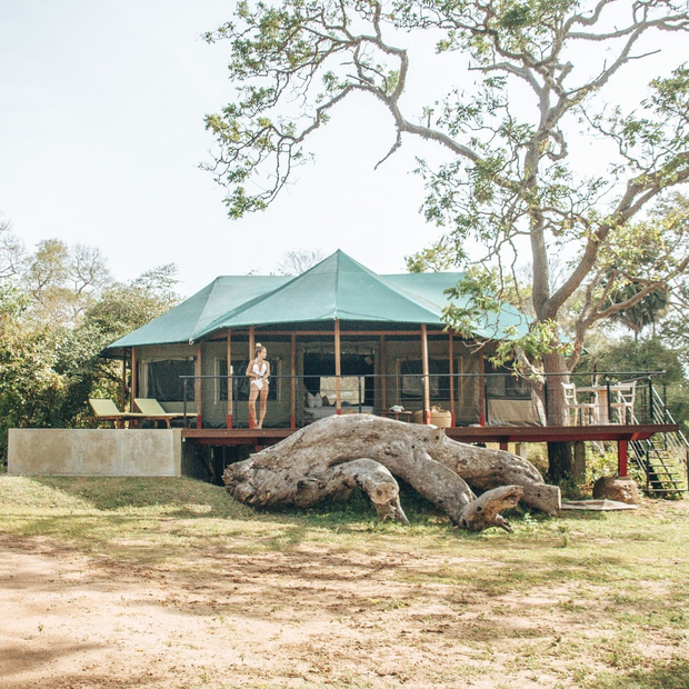 Aussenansicht, Flameback Eco Lodge, Yala, Sri Lanka